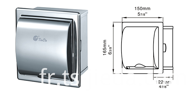 Distributeur de rouleaux de papier étanche avec boîtier en acier inoxydable Waterproof paper roll Dispenser with stainless steel housing